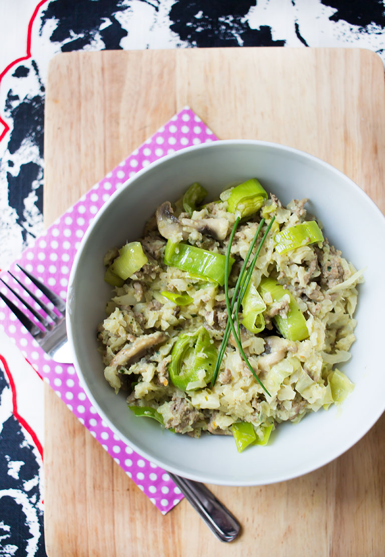 Low Carb Porree-Blumenkohlreis-Hackpfanne – Low Carb Köstlichkeiten