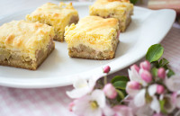 Low Carb Rhabarberschnitten mit Quarkhaube