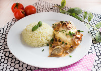 Low Carb Ofenschnitzel auf Auberginenbett