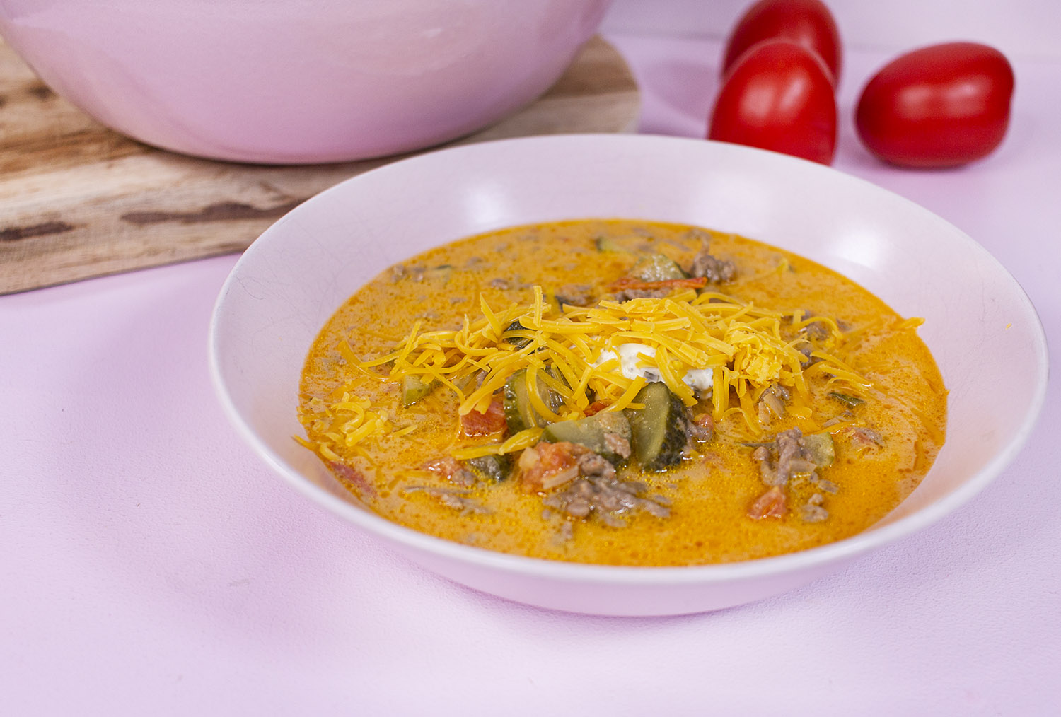 Cheeseburger Suppe (Big Mac Suppe, Partysuppe, Low-Carb Rezept)