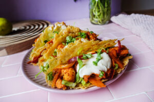 Low-Carb Fajita Garnelen-Tacos mit knusprigen Käse-Taco-Schalen: Ein schnelles & einfaches Rezept für jeden Tag